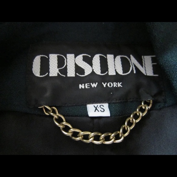 True Vintage 80s New Wave Jacket Forest Green Eighties Criscione NY New York XS - Picture 3 of 5